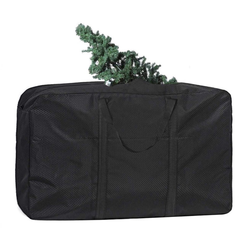 Fakeface Extra Large Handy Storage Bag Waterproof Heavy Duty Oxford Travel Luggage Caddy Organizer Foldable Quilt Blanket Laundry Bag Weekender Duffel Space Saver Bag with Web Handle (Black, 160L) - Image 2